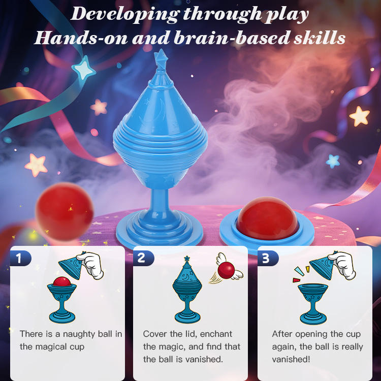 Classic Toys Vase and Ball Trick Set for Kids Magic Props Stage Illusion Disappears Magic Trick Toys