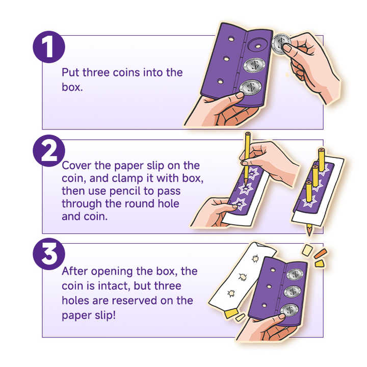 Wholesale Hot Children Educational Toys Plastic Pen Thru Coin Magic Props Tricks for Professionals
